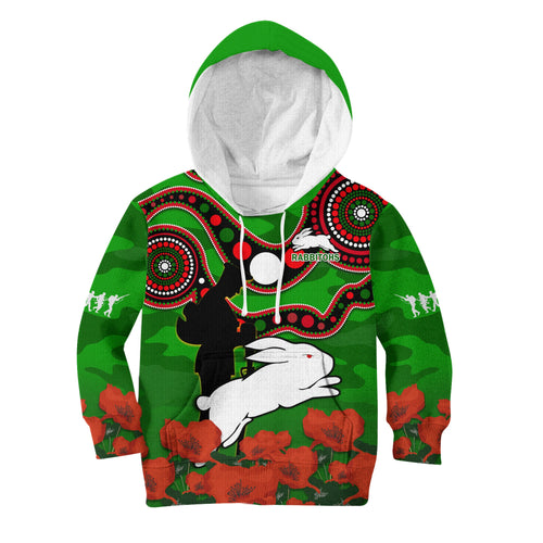 custom-text-and-number-rabbitohs-rugby-anzac-2023-hoodie-kid-lest-we-forget