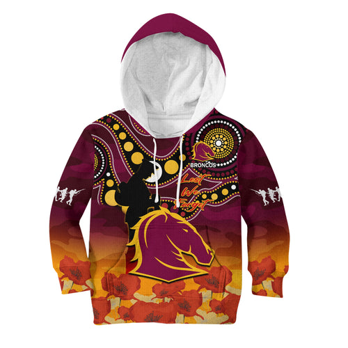 custom-text-and-number-brisbane-broncos-rugby-anzac-2023-hoodie-kid-aboriginal-mix-poppy-lest-we-forget
