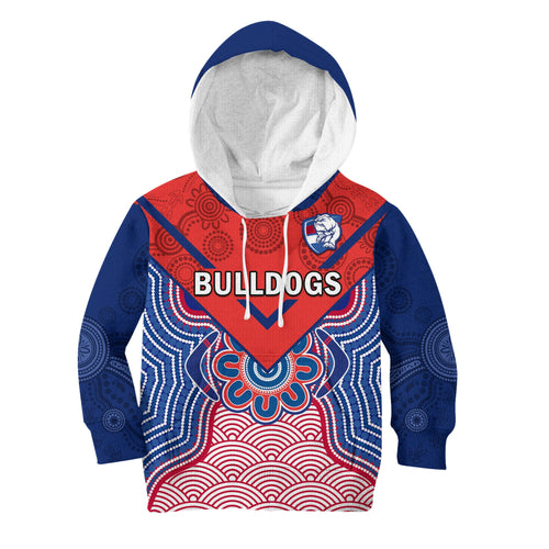 custom-text-and-number-bulldogs-football-hoodie-kid-western-doggies-aboriginal-art
