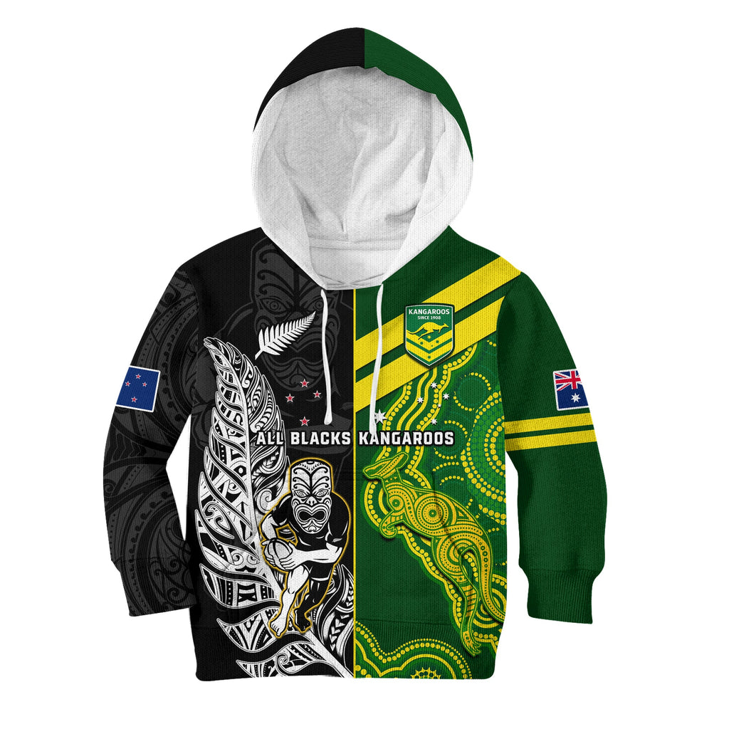 custom-personalised-australia-kangaroos-and-all-black-rugby-hoodie-kid-aboriginal-mix-nz-maori-fern