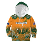 custom-text-and-number-australia-rugby-hoodie-kid-wallabies-kangaroo-orange-aboriginal