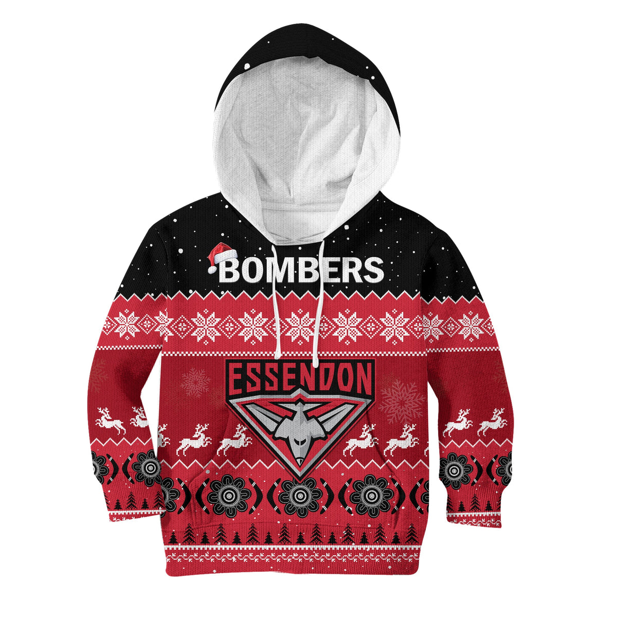custom-personalised-essendon-football-hoodie-kid-bombers-indigenous-merry-christmas