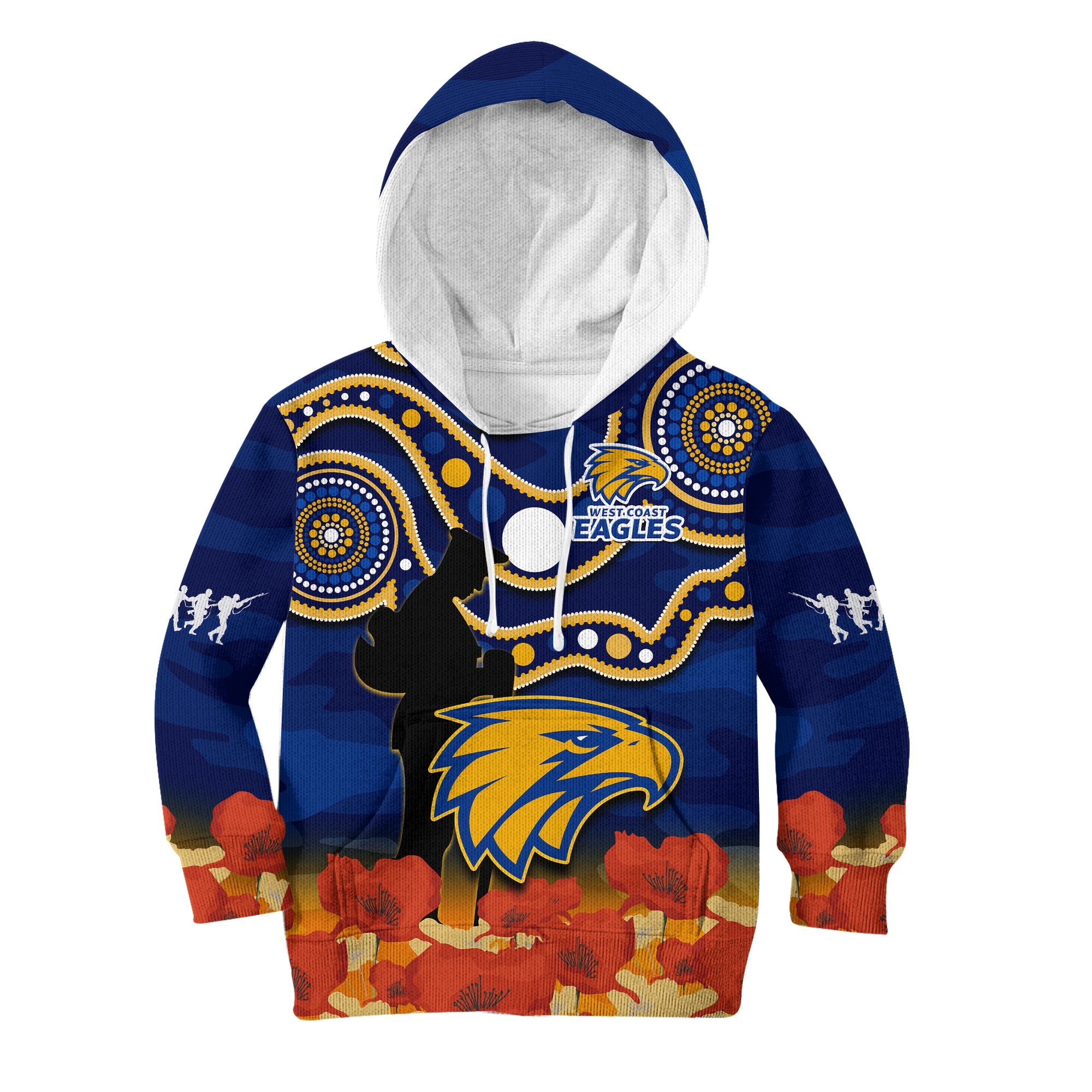 custom-text-and-number-eagles-football-anzac-2023-hoodie-kid-west-coast-indigenous-mix-poppy-camouflage