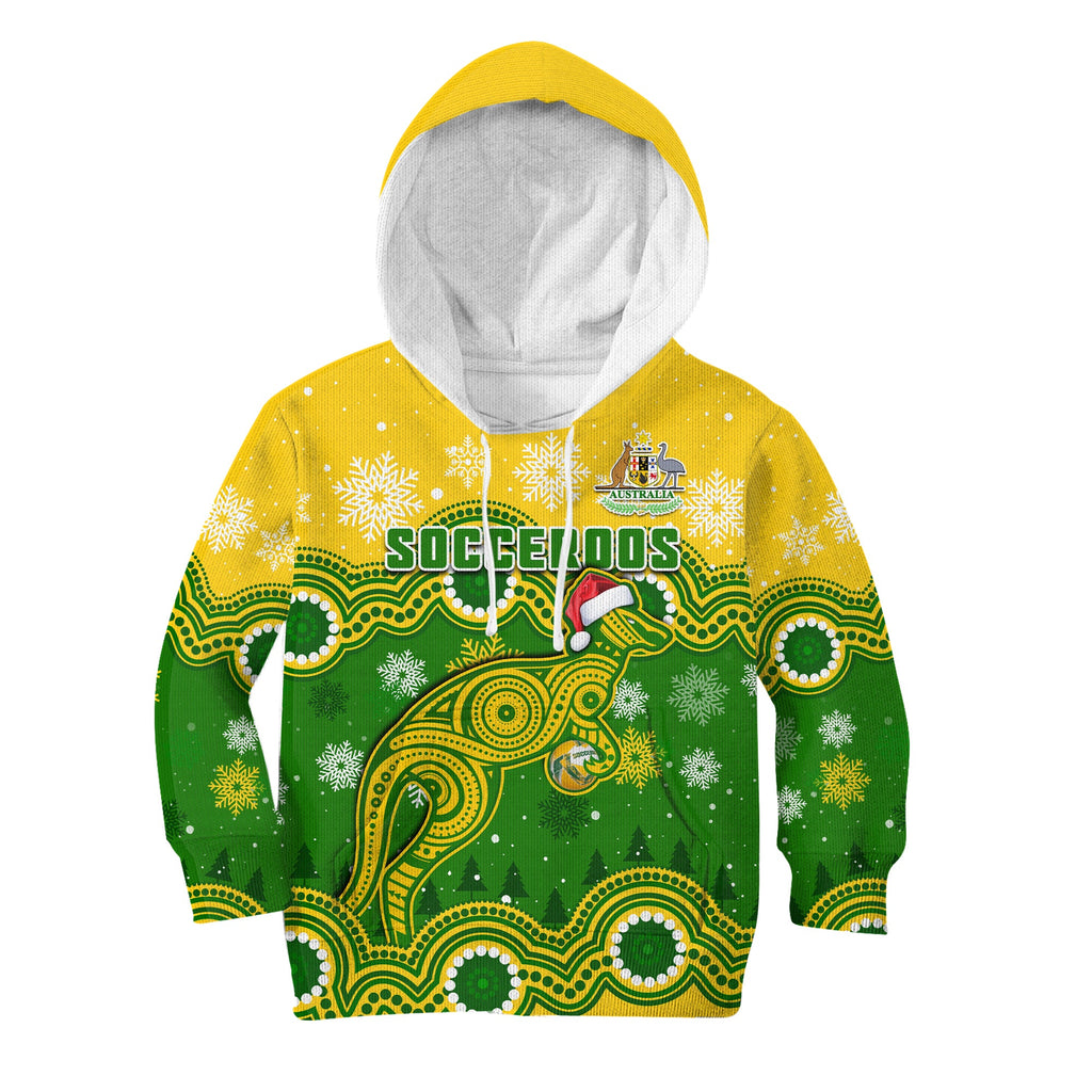 custom-personalised-australia-soccer-christmas-hoodie-kid-socceroos-indigenous-kangaroo