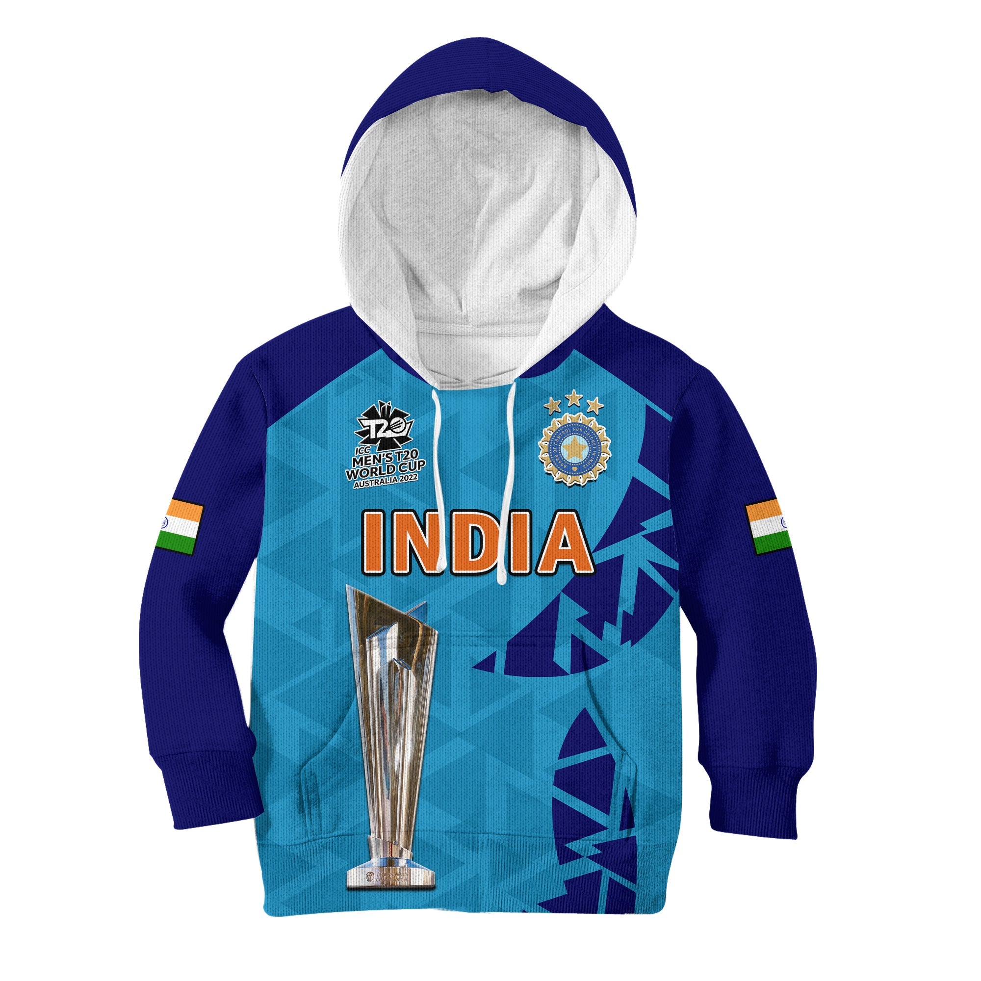 custom-text-and-number-india-cricket-hoodie-kid-men-in-blue-champions-mens-t20-wc-2022