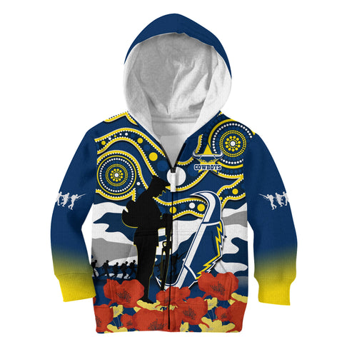 cowboys-rugby-anzac-2023-hoodie-kid-australian-army-aboriginal-lest-we-forget