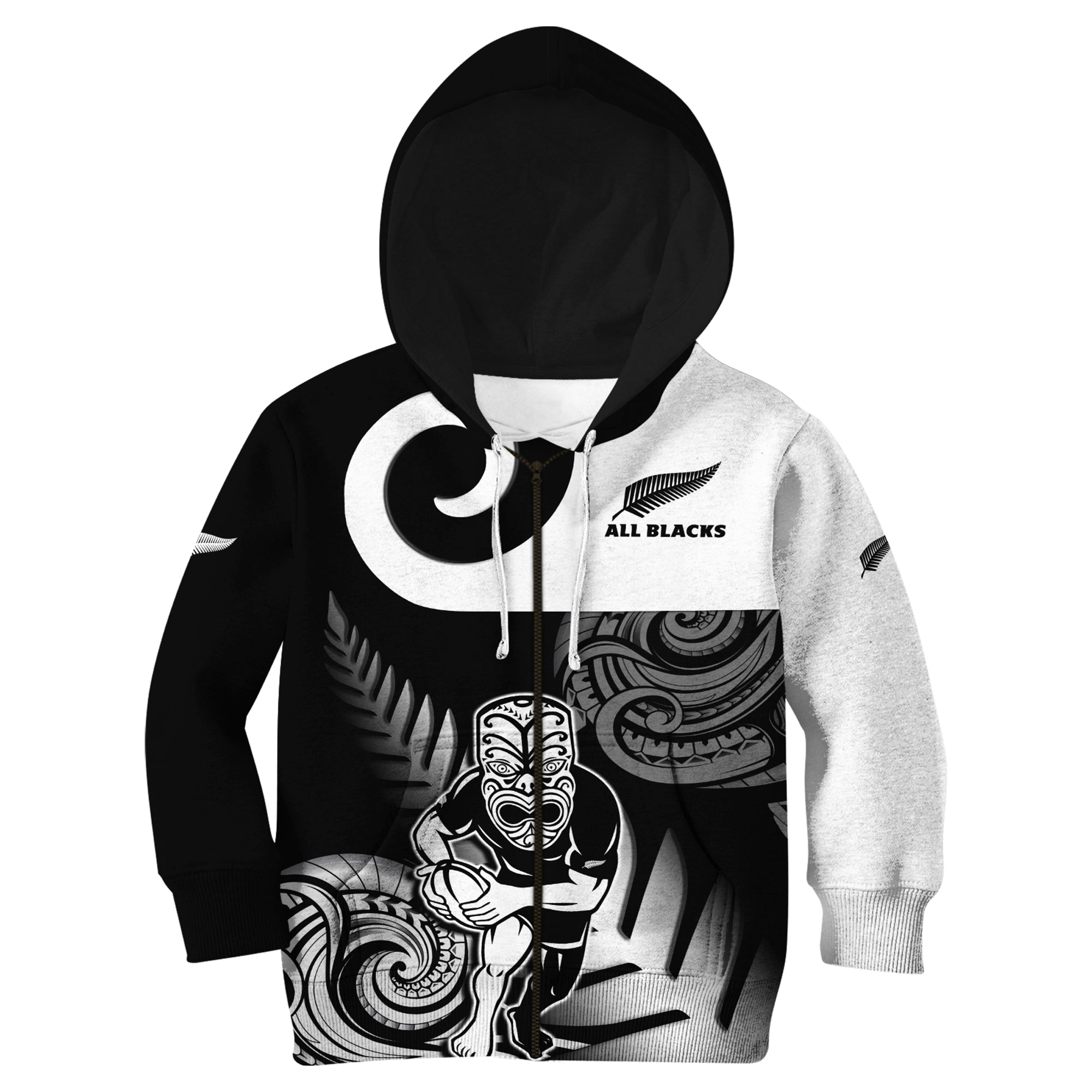 custom-text-and-number-new-zealand-silver-fern-rugby-hoodie-kid-all-black-maori-koru