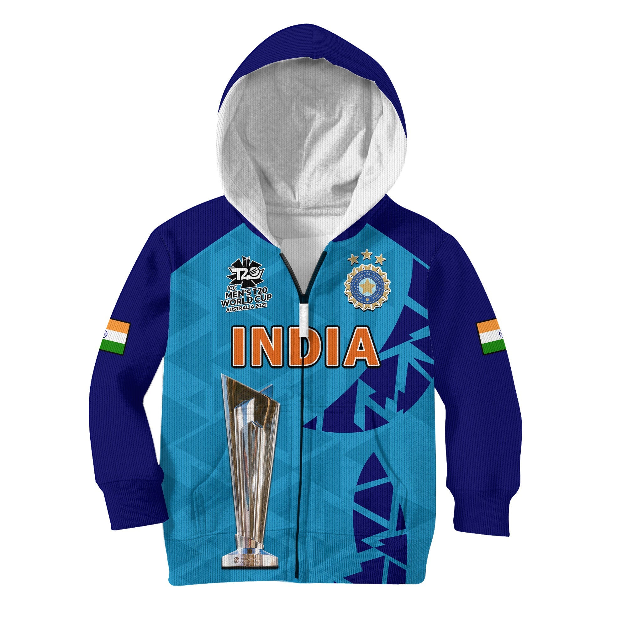 custom-text-and-number-india-cricket-hoodie-kid-men-in-blue-champions-mens-t20-wc-2022