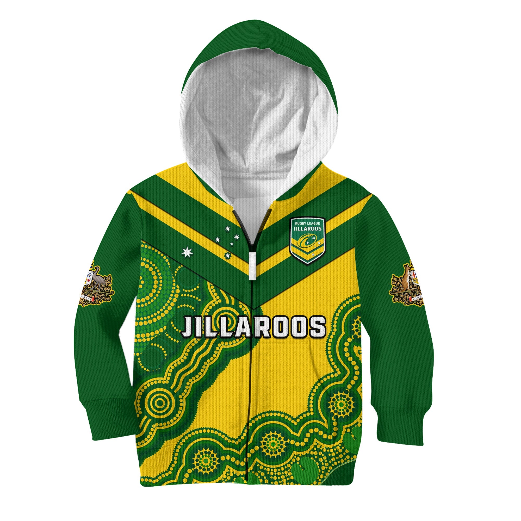 custom-text-and-number-australia-rugby-hoodie-kid-jillaroos-champions-indigenous-yellow-style