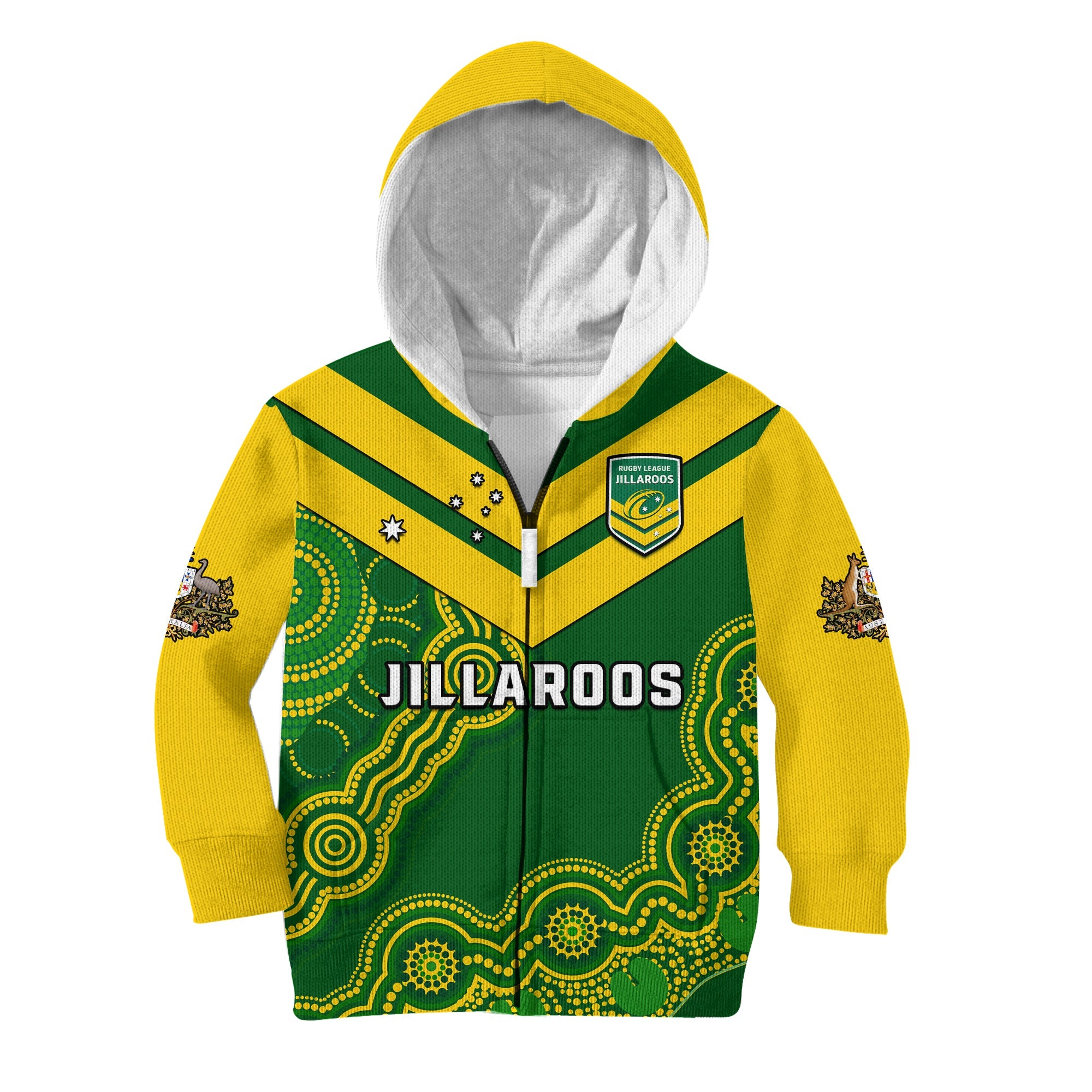 custom-text-and-number-australia-rugby-hoodie-kid-jillaroos-champions-indigenous-green-style