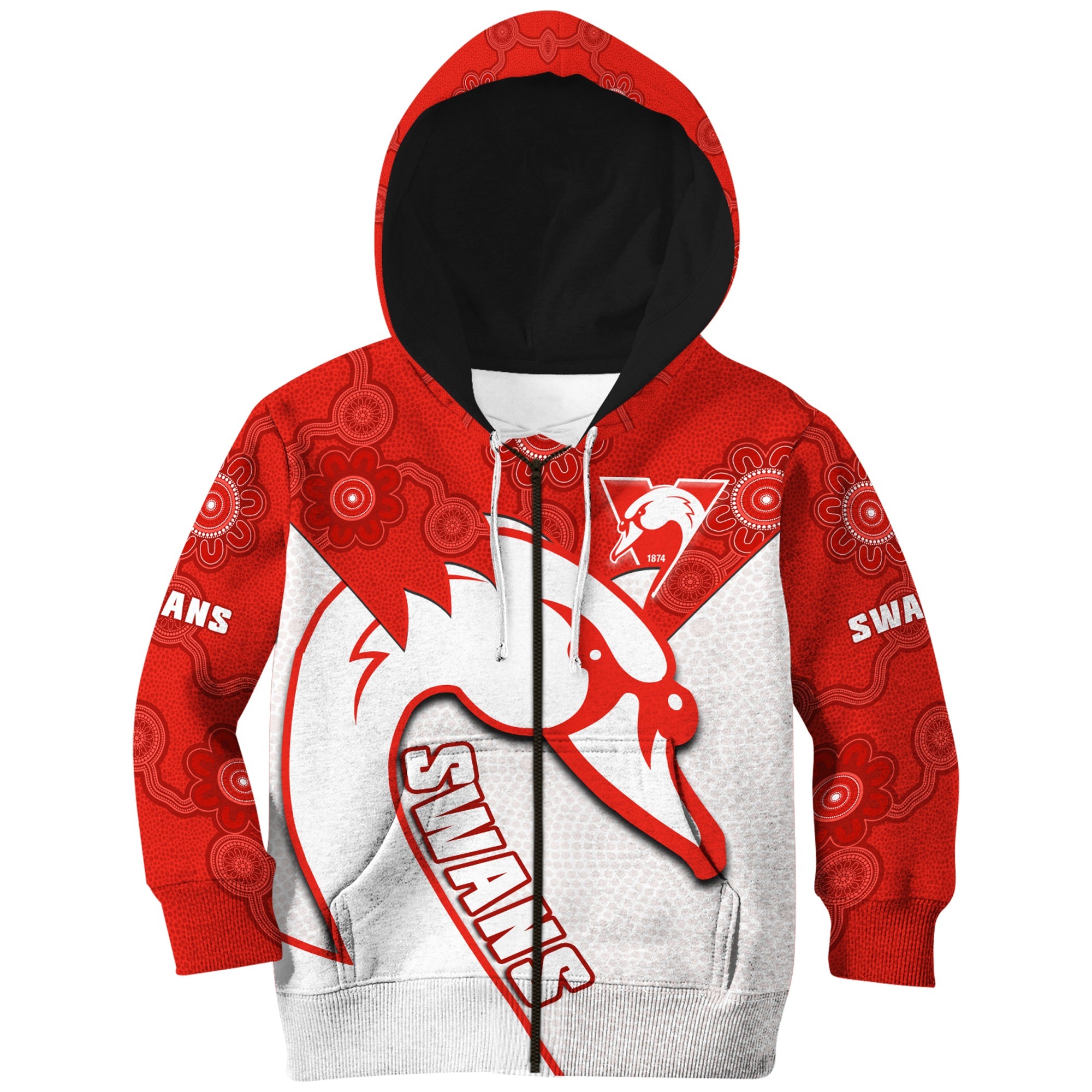 custom-text-and-number-sydney-football-hoodie-kid-swans-1874-dot-painting-artsy