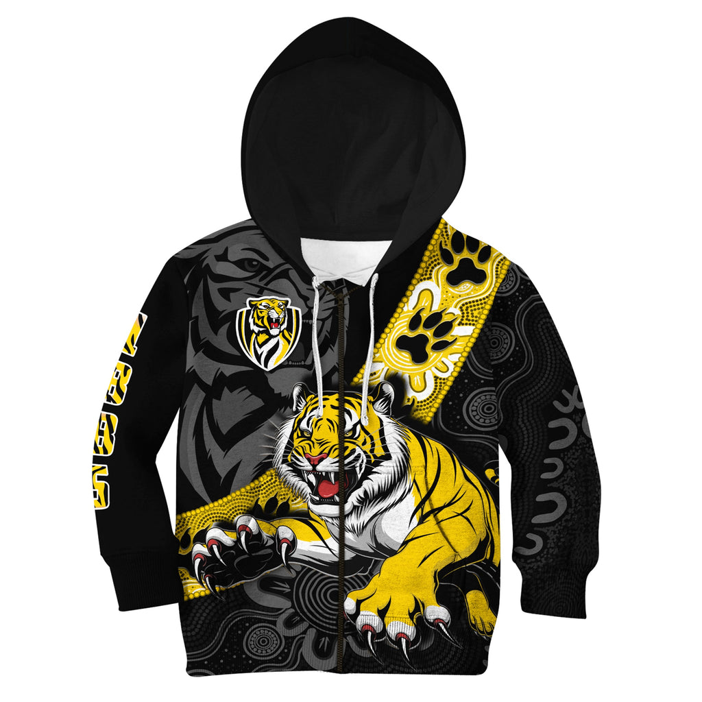 custom-text-and-number-richmond-football-hoodie-kid-tigers-1885-indigenous-basic-style