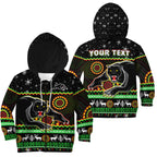 custom-personalised-panthers-christmas-hoodie-kid-aboriginal-pattern-penrith-black-version
