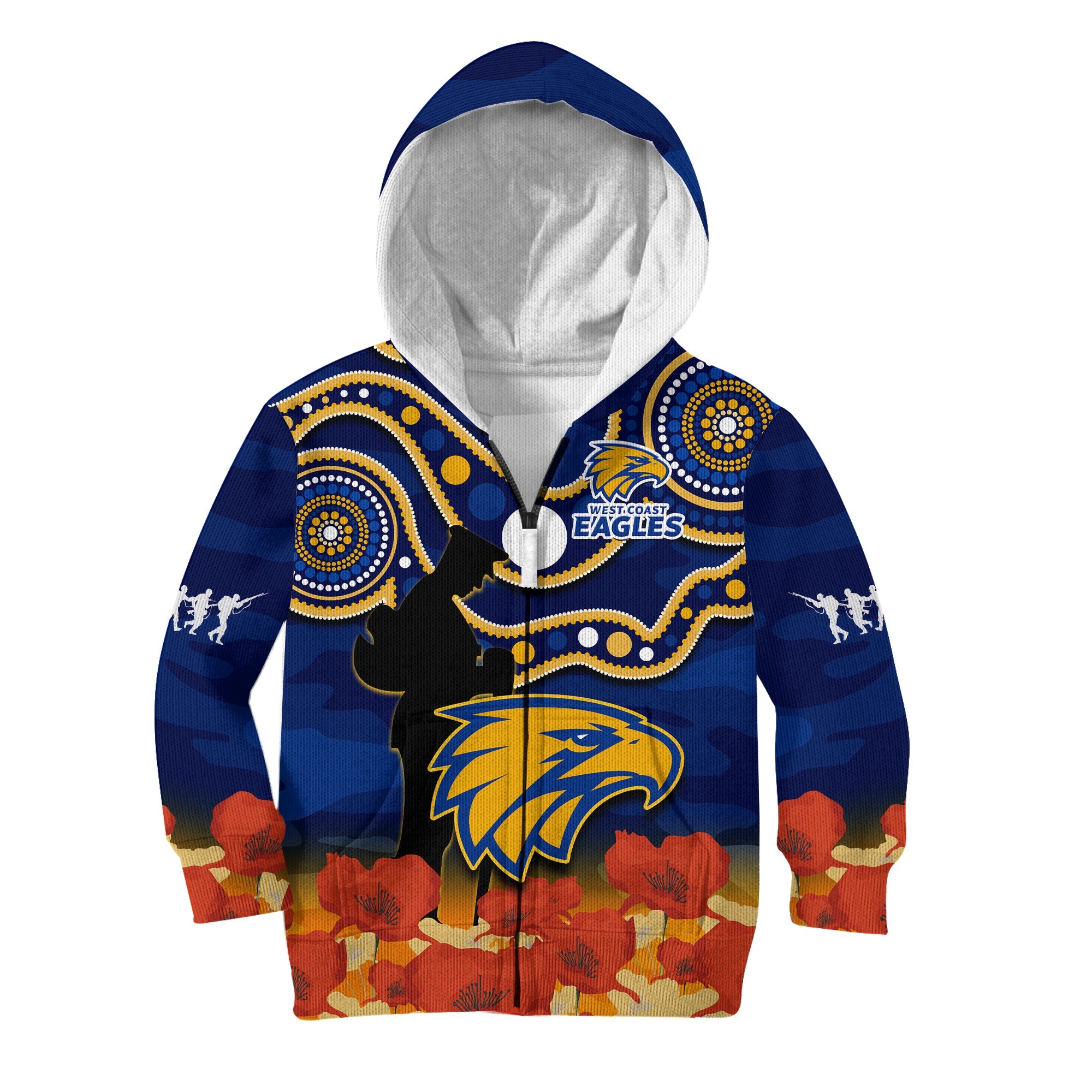 custom-text-and-number-eagles-football-anzac-2023-hoodie-kid-west-coast-indigenous-mix-poppy-camouflage