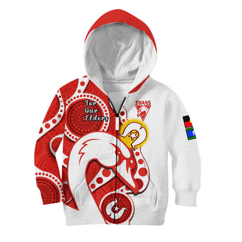 swans-football-naidoc-2023-hoodie-kid-sydney-for-our-elders-indigenous-art