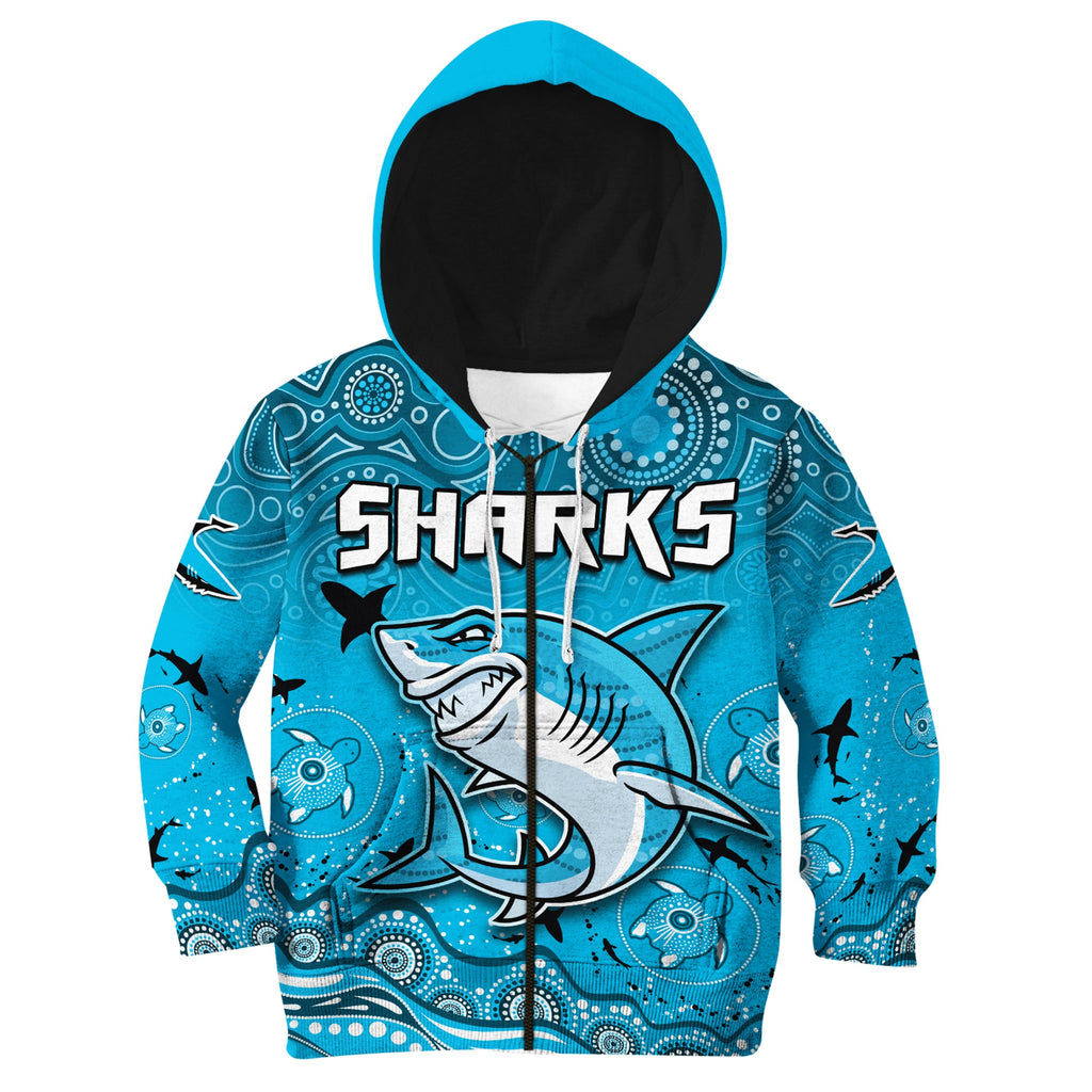 custom-text-and-number-sharks-rugby-hoodie-kid-go-sharkies-aboriginal-special-version