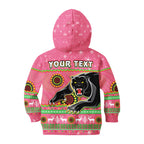 custom-personalised-panthers-christmas-hoodie-kid-aboriginal-pattern-penrith-pink-version