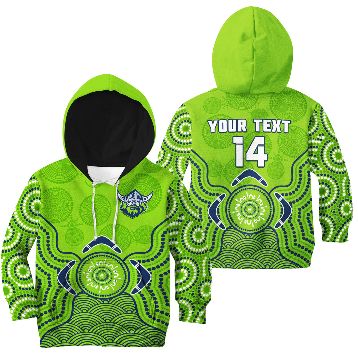 custom-text-and-number-raiders-rugby-hoodie-kid-the-green-machine-indigenous-artsy