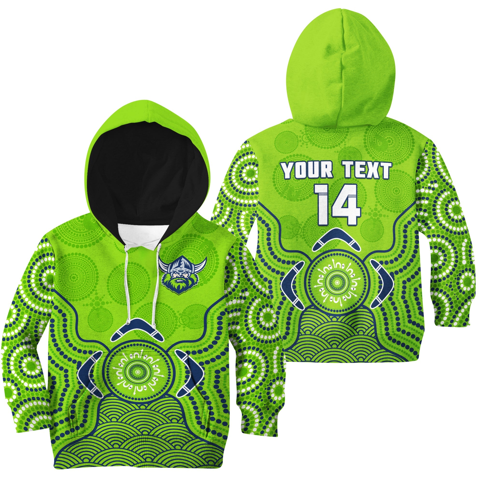 custom-text-and-number-raiders-rugby-hoodie-kid-the-green-machine-indigenous-artsy