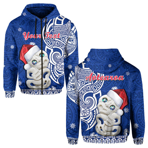 custom-personalised-new-zealand-christmas-hoodie-hei-tiki-blue-pohutukawa-meri-kirihimete