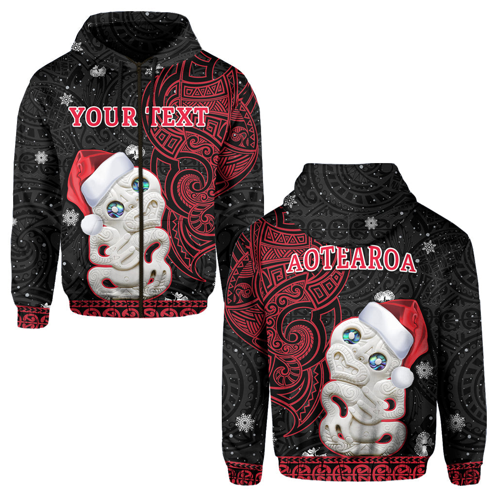custom-personalised-new-zealand-christmas-hoodie-hei-tiki-red-pohutukawa-meri-kirihimete