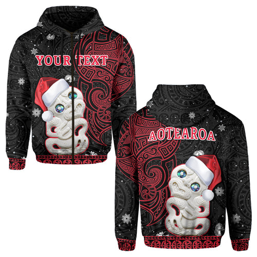 custom-personalised-new-zealand-christmas-hoodie-hei-tiki-red-pohutukawa-meri-kirihimete