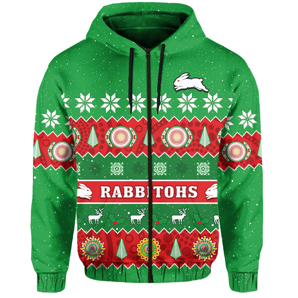 custom-personalised-rabbitohs-christmas-hoodie-souths-aboriginal-art-merry-xmas