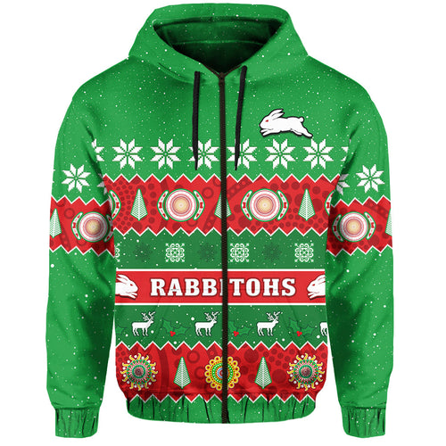 custom-personalised-rabbitohs-christmas-hoodie-souths-aboriginal-art-merry-xmas