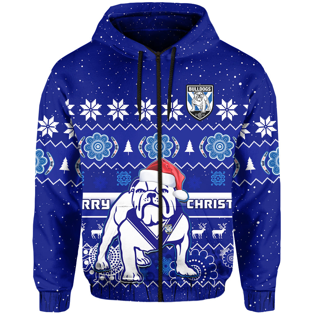 custom-personalised-bulldogs-rugby-christmas-hoodie-berries-merry-xmas-aboriginal-art
