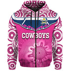custom-text-and-number-cowboys-rugby-hoodie-aboriginal-pattern-pink-version