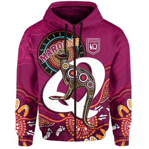 maroons-rugby-hoodie-queensland-kangaroo-aboriginal-dot-paintings