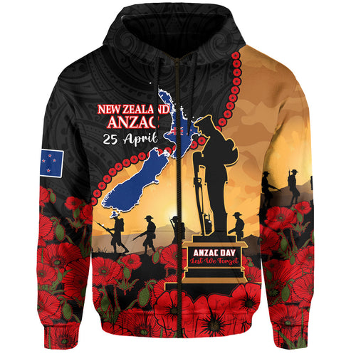 custom-personalised-new-zealand-anzac-hoodie-maori-camouflage-mix-poppies-we-will-remember-them