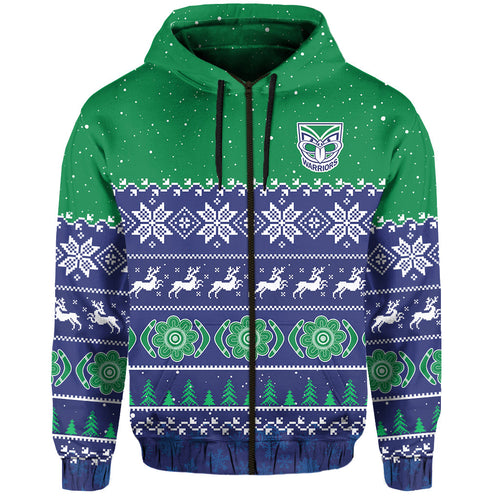 custom-personalised-warriors-rugby-hoodie-new-zealand-indigenous-merry-christmas
