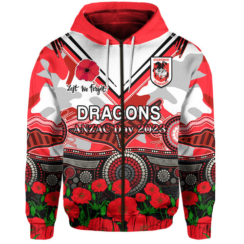 custom-text-and-number-dragons-rugby-anzac-2023-hoodie-aboriginal-mix-poppy-lest-we-forget