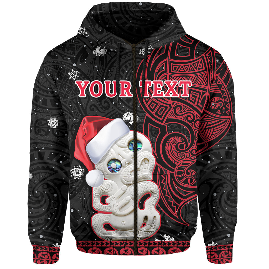 custom-personalised-new-zealand-christmas-hoodie-hei-tiki-red-pohutukawa-meri-kirihimete