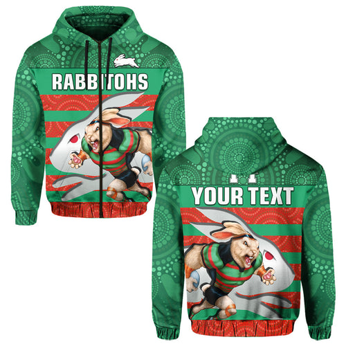 custom-text-and-number-rabbitohs-rugby-hoodie-aboriginal-dot-painting-glory-glory-sporty-style