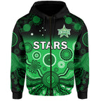 custom-text-and-number-stars-cricket-hoodie-melbourne-team-green-gradient-aboriginal-art