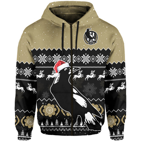 custom-personalised-collingwood-football-hoodie-magpies-indigenous-merry-christmas