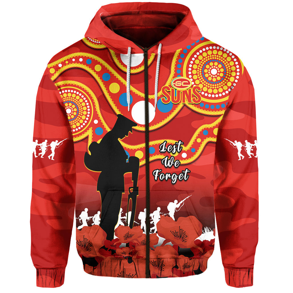custom-text-and-number-gold-coast-football-anzac-2023-hoodie-suns-aboriginal-mix-poppy-camouflage