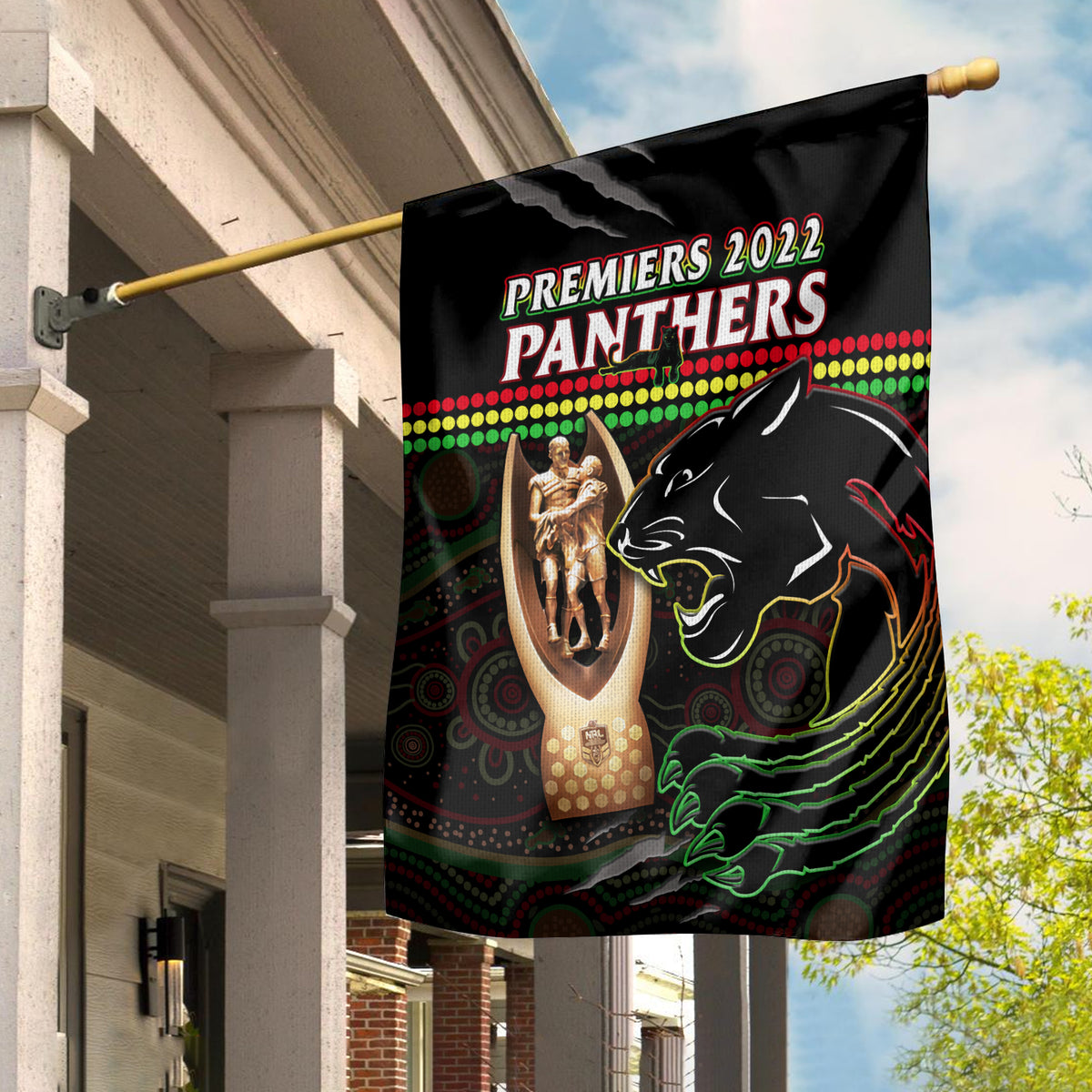 Panthers Rugby Flag The Riff 2022 Premiers Aboriginal Art LT14