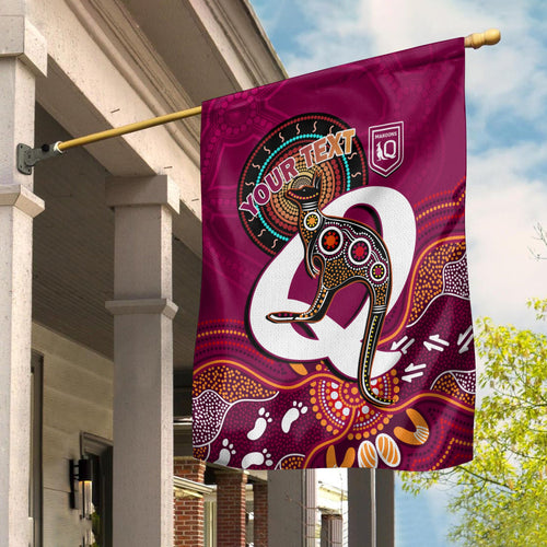 custom-personalised-maroons-rugby-flag-queensland-kangaroo-aboriginal-dot-paintings