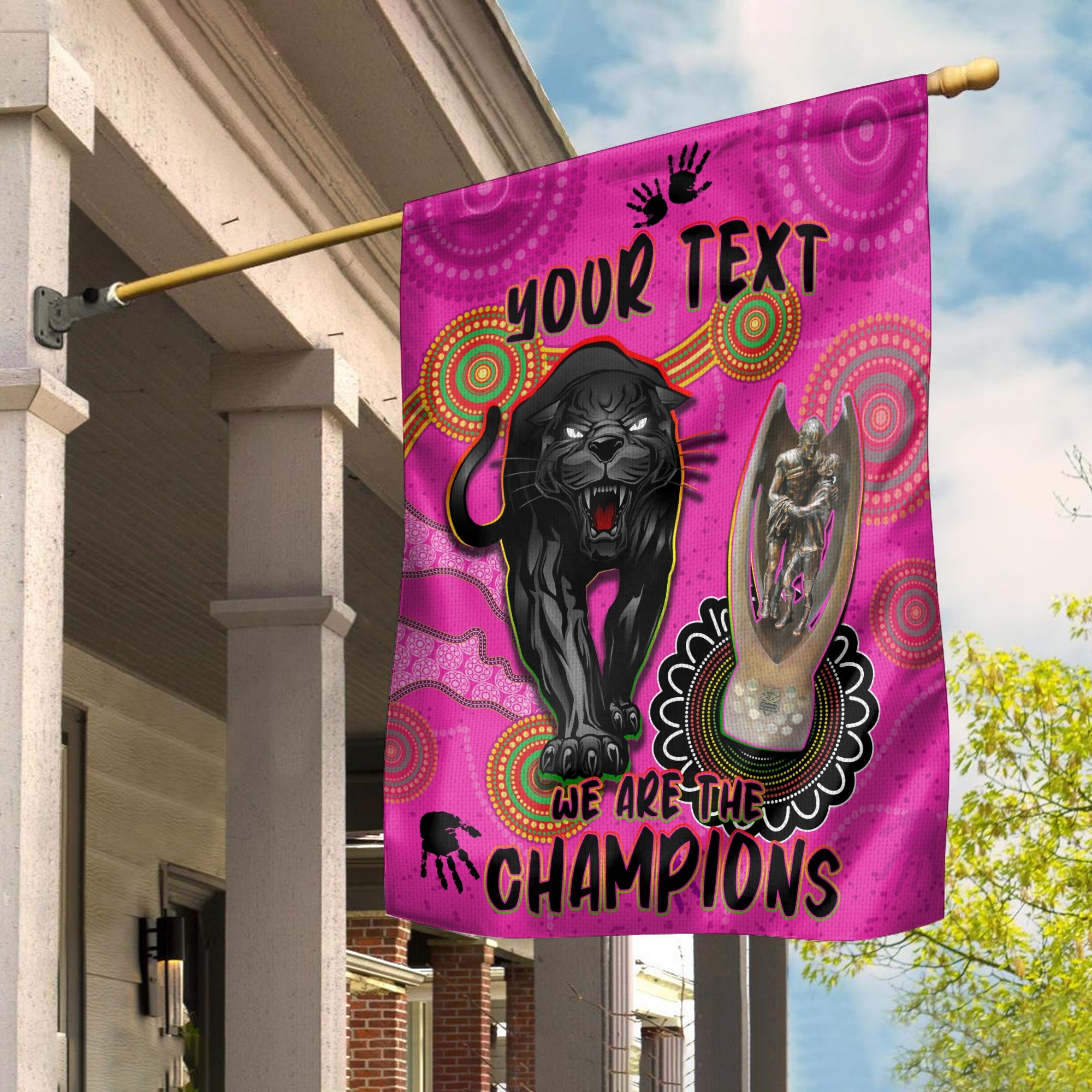 custom-personalised-panthers-flag-aboriginal-premiers-2022-we-are-the-champions-with-trophy