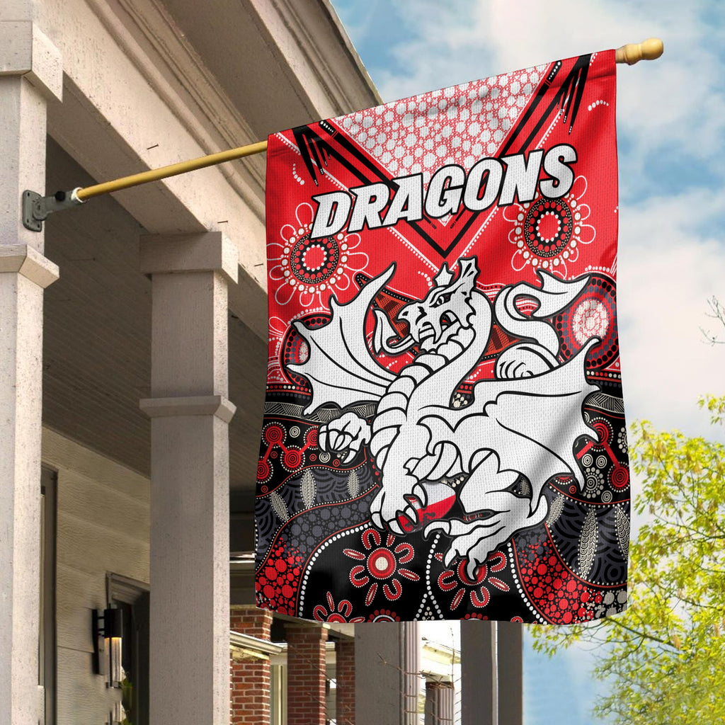 dragons-rugby-flag-indigenous-pattern-artsy-version