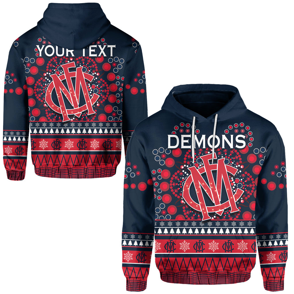 custom-personalised-demons-merry-christmas-hoodie-melbourne-football-indigenous
