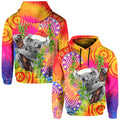 custom-personalised-australia-koala-aboriginal-hoodie-rainbow-tie-dye-merry-christmas