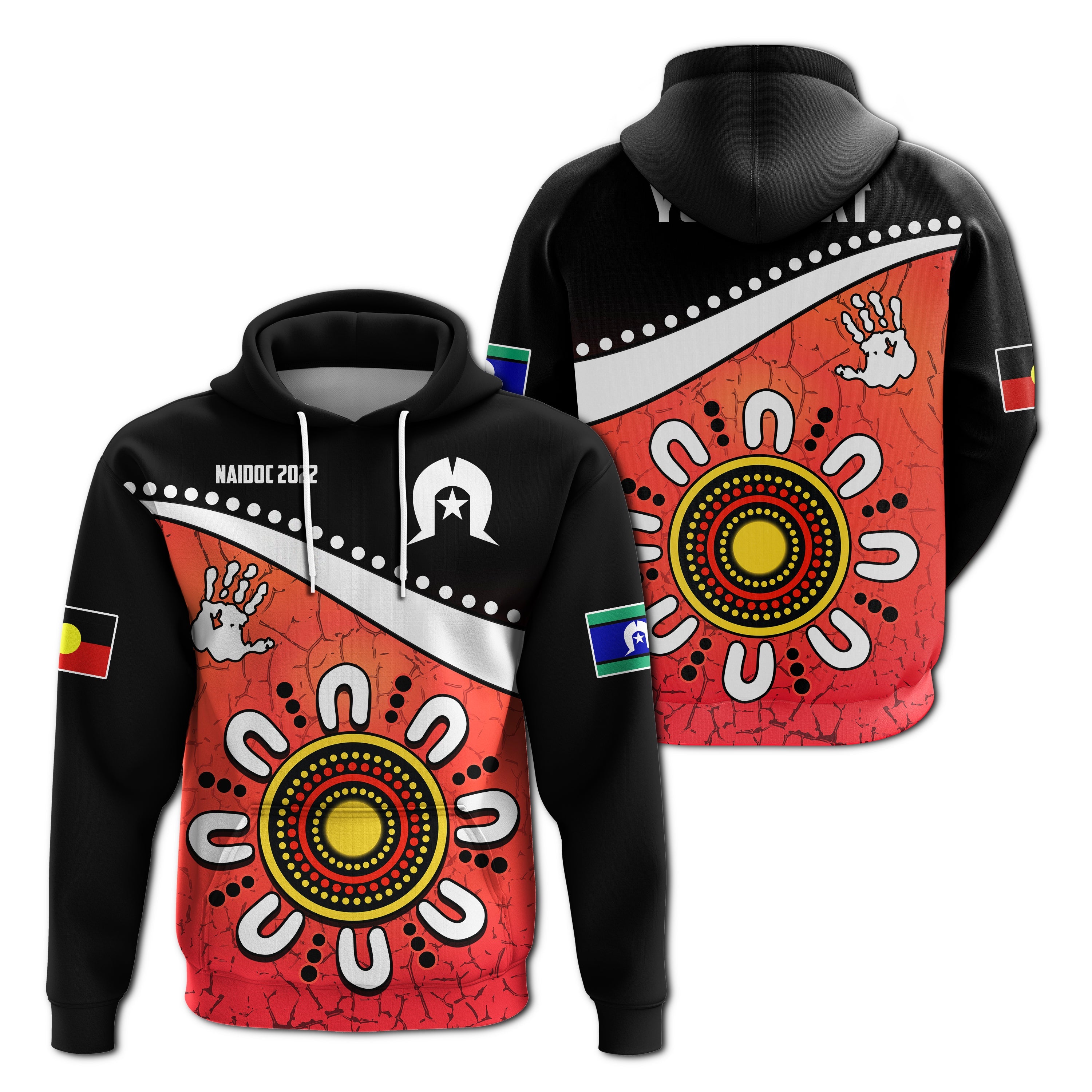 custom-personalised-naidoc-week-2022-hoodie-torres-strait-islander-version-red-aboriginal-the-dhari