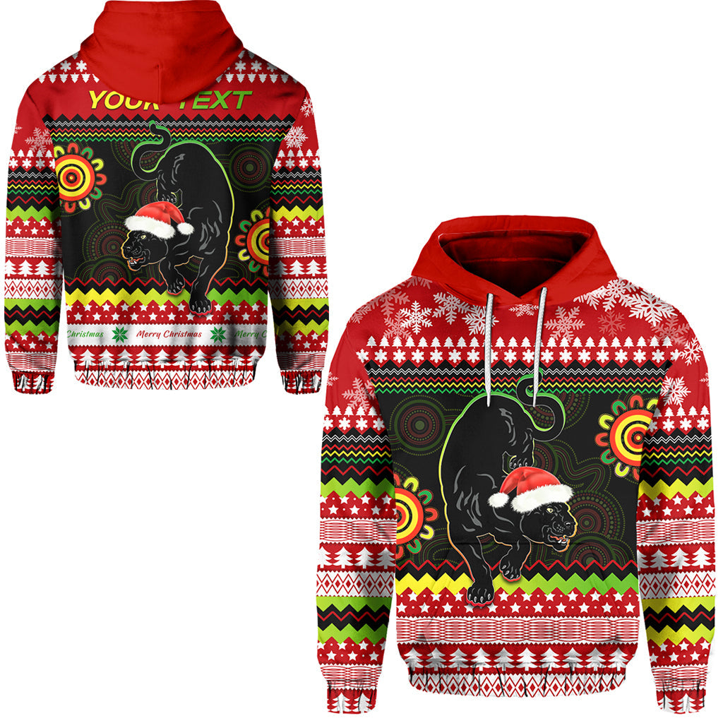 custom-personalised-panthers-christmas-hoodie-penrith-snow-mix-indigenous