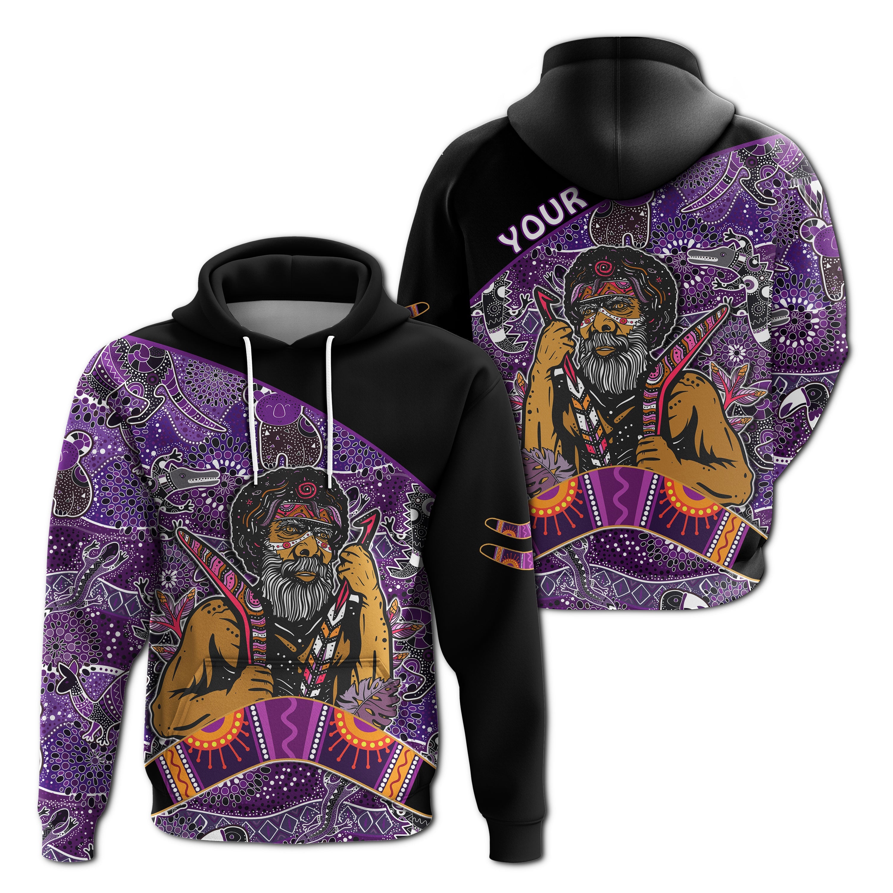 custom-personalised-australian-boomerang-hoodie-indigenous-australia-purple-graceful