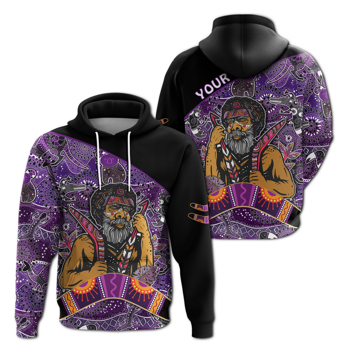 custom-personalised-australian-boomerang-hoodie-indigenous-australia-purple-graceful
