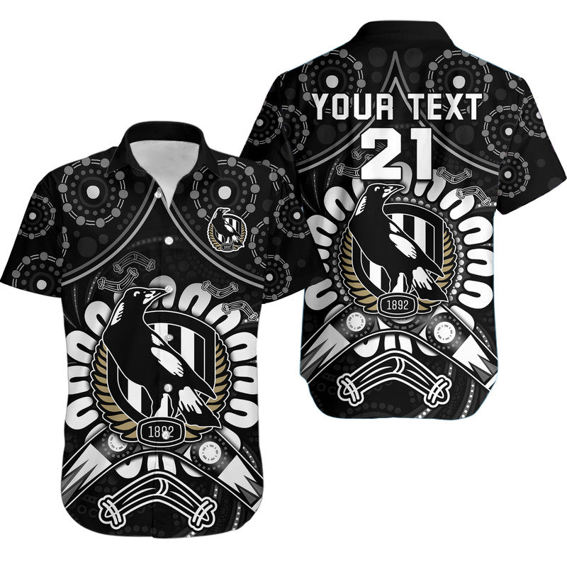 custom-personalised-magpies-football-hawaiian-shirt-boomerang-indigenous-dots